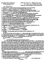 Đề kiểm tra học kỳ II môn Tiếng Anh Lớp 9 (Chương trình 10 năm) - Năm học 2016-2017 - Sở GD & ĐT Thành phố Đà Nẵng